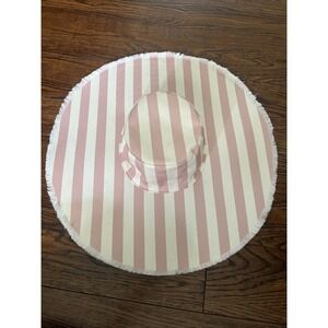NWT WYETH Summer Floppy Sun Hat Women's OS PINK STRIPE Beach Wide Brim Oversized